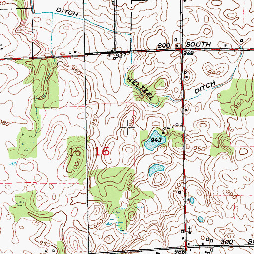 Topographic Map of Pippenger Airport, IN