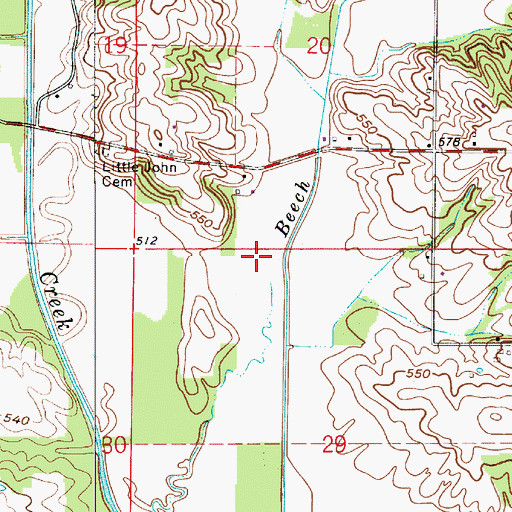 Topographic Map of Von Sloughs Airport (historical), IN