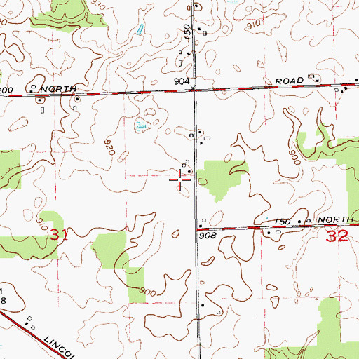 Topographic Map of Plew Airport, IN
