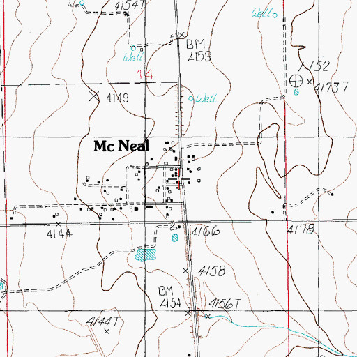 Topographic Map of McNeal Post Office, AZ