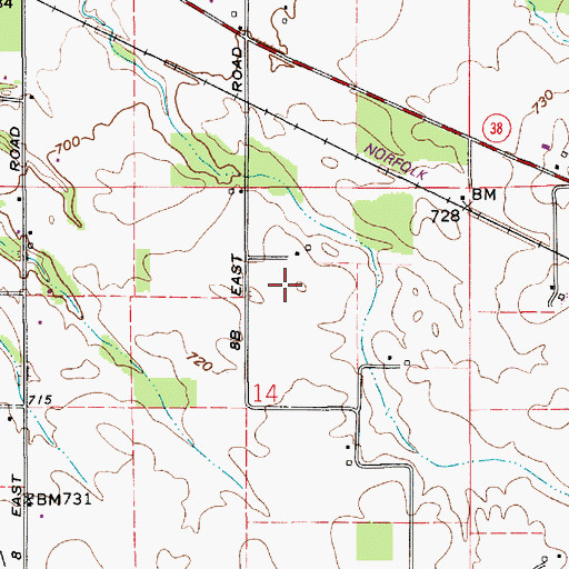 Topographic Map of Miller Field (historical), IN
