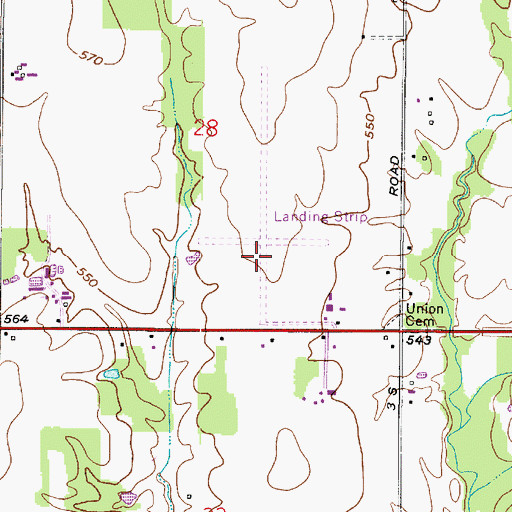 Topographic Map of Kester Fly Inn Airport, IN