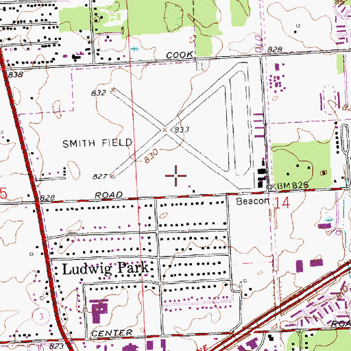 Topographic Map of Smith Field, IN