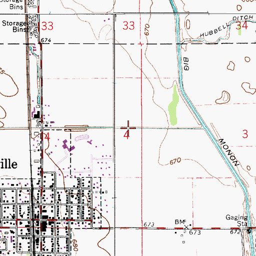 Topographic Map of Calvert Air Park (historical), IN