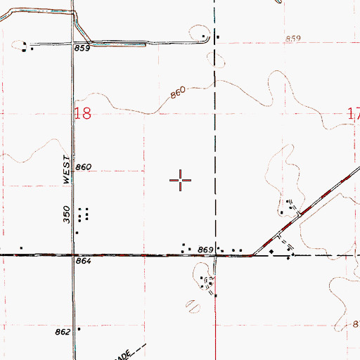 Topographic Map of Friedrich Airport (historical), IN