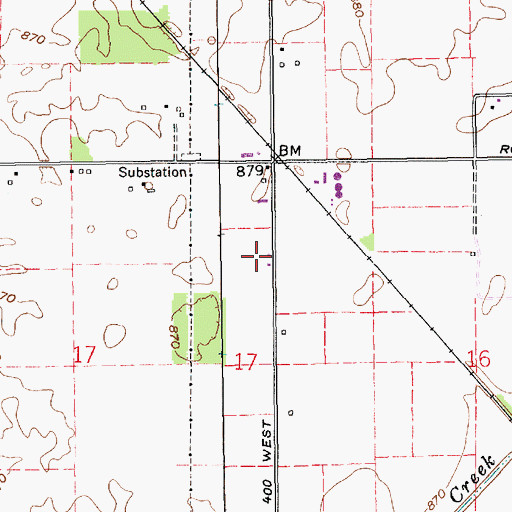Topographic Map of H and R Skylane Airport (historical), IN