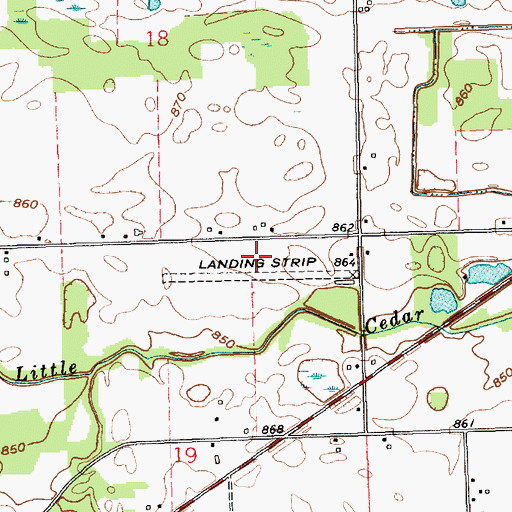 Topographic Map of Shenk Airport (historical), IN