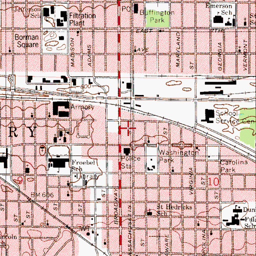 Topographic Map of Police Airport, IN