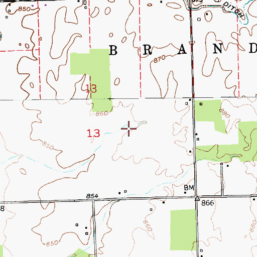 Topographic Map of Osgood Field (historical), IN