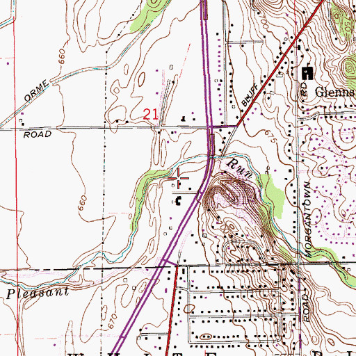 Topographic Map of Hillenburg Airport (historical), IN