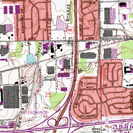 Topographic Map of Hooks Airport (historical), IN