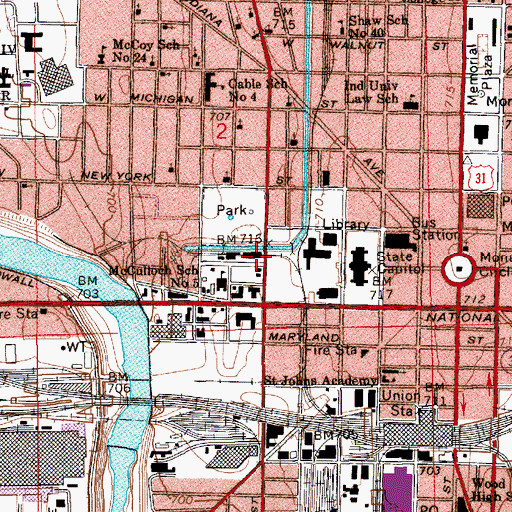 Topographic Map of ISHC Landing Pad (historical), IN