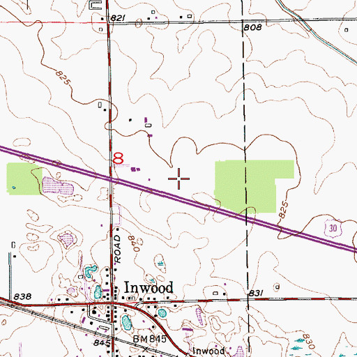 Topographic Map of Tri State Airport (historical), IN
