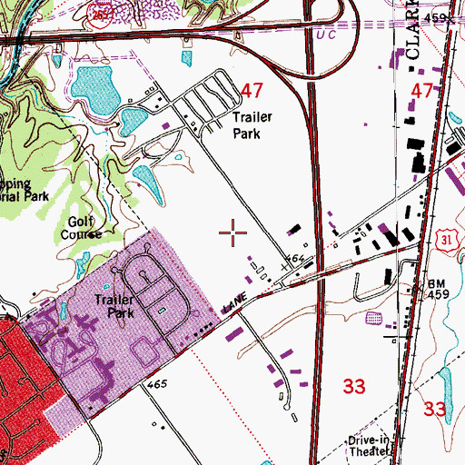 Topographic Map of Haps Airport (historical), IN