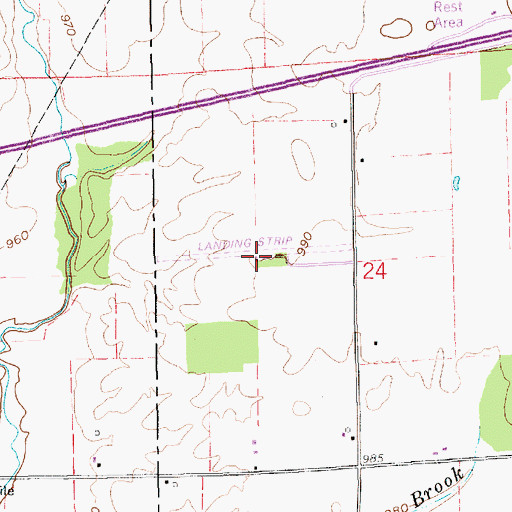 Topographic Map of Willcox Airport, IN