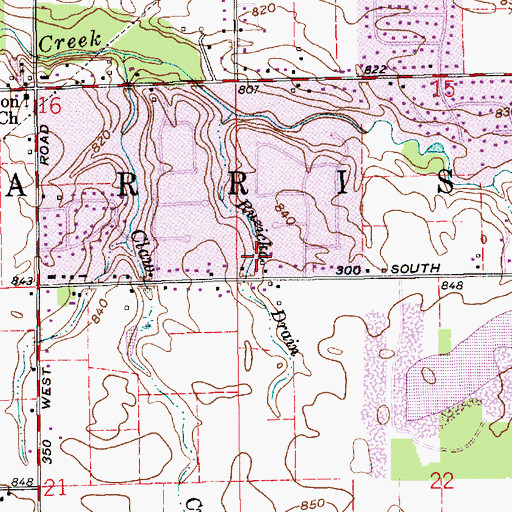 Topographic Map of Ruzicka Airport (historical), IN