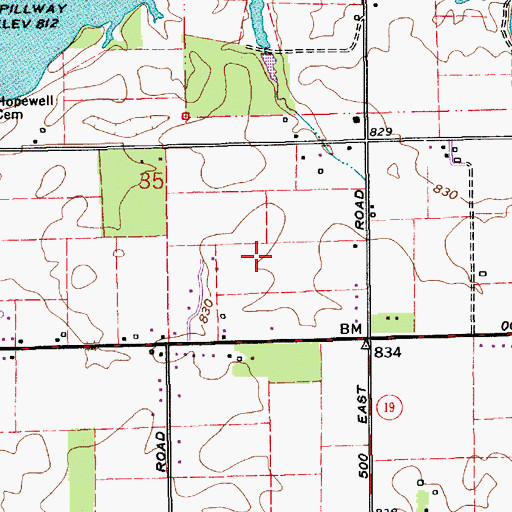 Topographic Map of Medallion Field (historical), IN