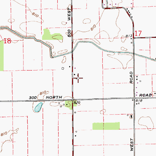 Topographic Map of Hartman Farms Field, IN