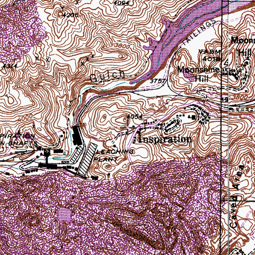 Topographic Map of Inspiration Post Office, AZ