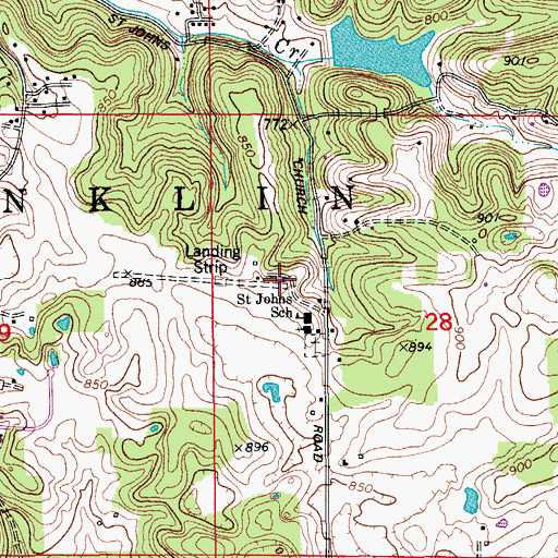 Topographic Map of Lanesville Skyways Airport, IN