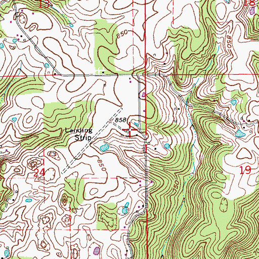 Topographic Map of Greenridge RLA Airport, IN