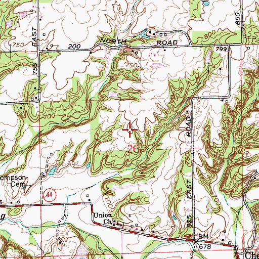 Topographic Map of Jungclaus Airport, IN