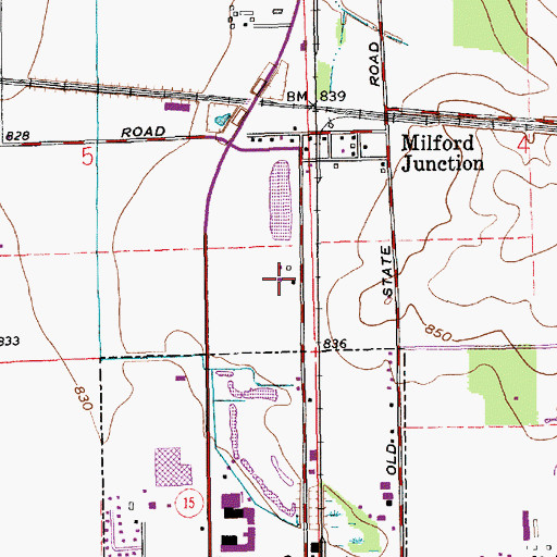 Topographic Map of H R Weisser Airport, IN