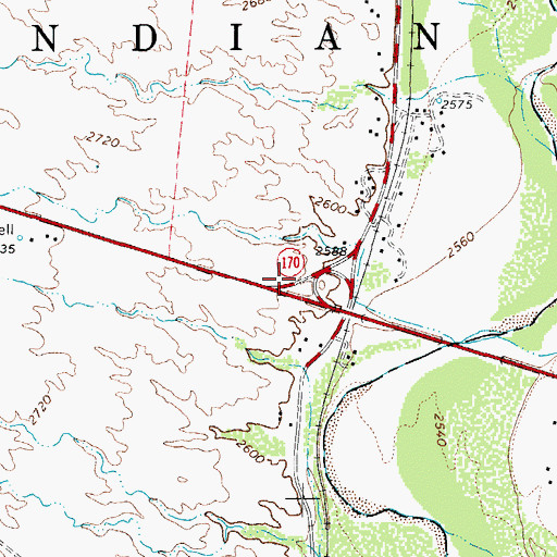 Topographic Map of Peridot Post Office, AZ