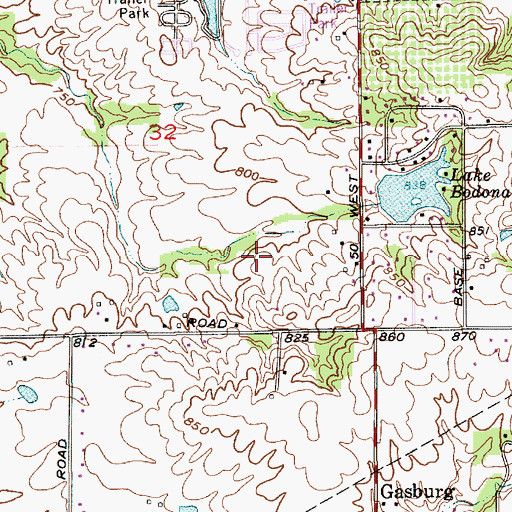 Topographic Map of Berling Airport, IN