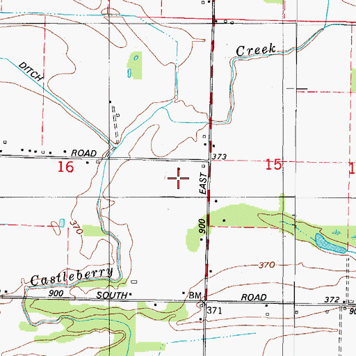 Topographic Map of Zeller Elevation Company Airport, IN