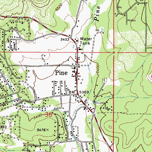 Topographic Map of Pine Post Office, AZ