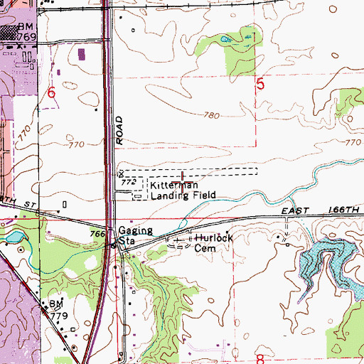 Topographic Map of Roberts-Jacobi Restricted Airport (historical), IN