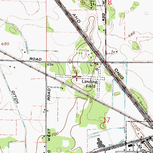 Topographic Map of Long Airport (historical), IN