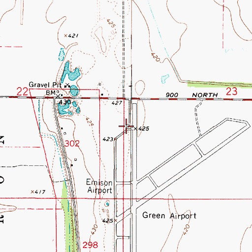 Topographic Map of Ed-Air Airport, IN