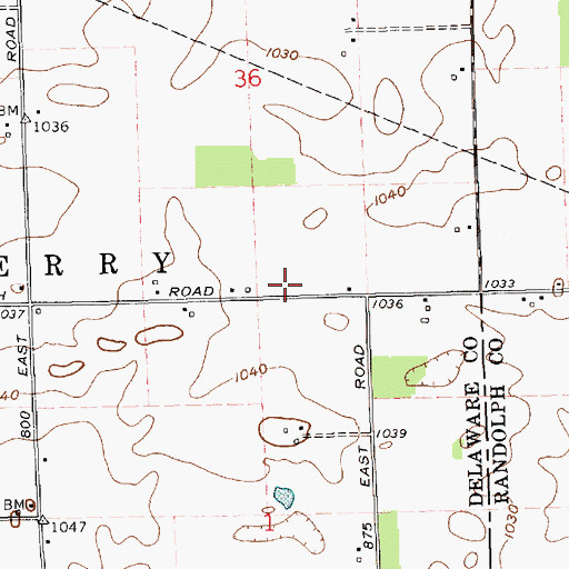 Topographic Map of Belknap-Icarus Acres Airport, IN