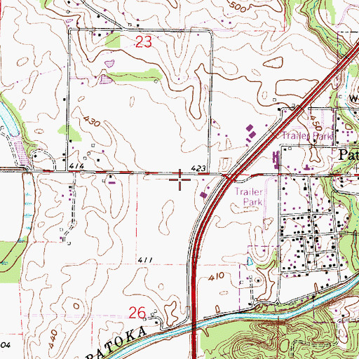 Topographic Map of Hull Airport, IN