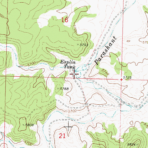 Topographic Map of Esplin Tank, AZ