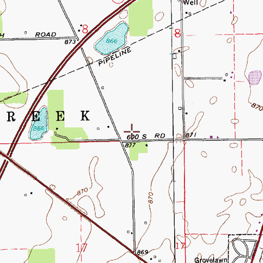 Topographic Map of North Lakeland Airport, IN
