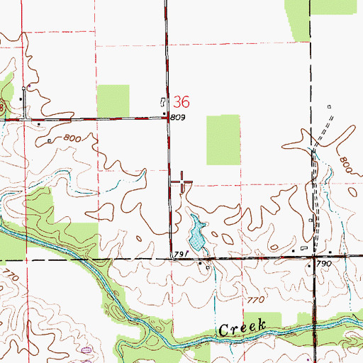 Topographic Map of Shinn Bone Lane Airport (historical), IN