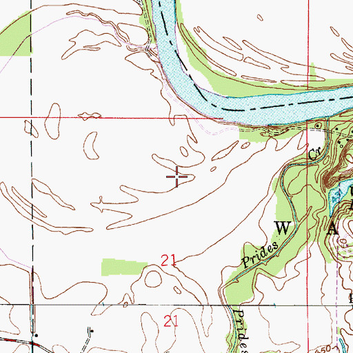 Topographic Map of Whiteriver Airfield (historical), IN