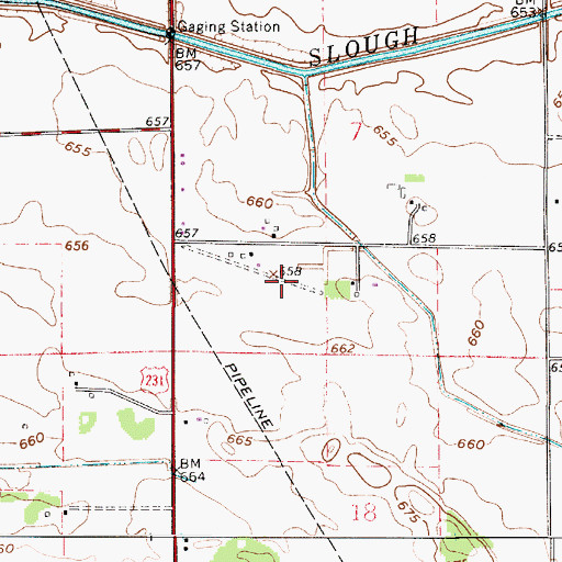 Topographic Map of Borntraeger Airstrip (historical), IN