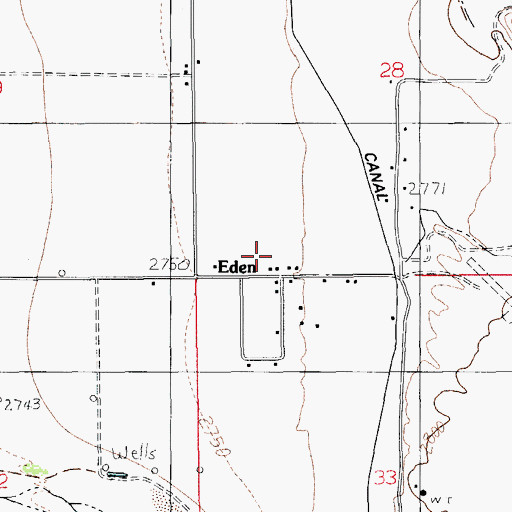 Topographic Map of Eden Post Office, AZ