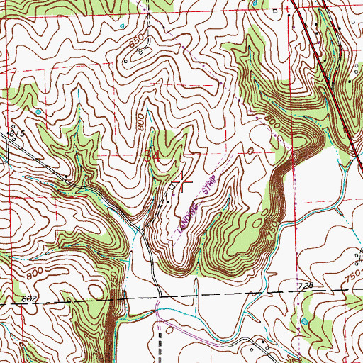 Topographic Map of Hardin Airport, IN