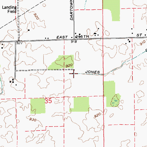 Topographic Map of Windy Knoll Airport, IN