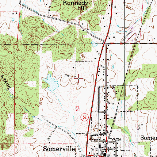 Topographic Map of Bottoms Brothers Airport, IN