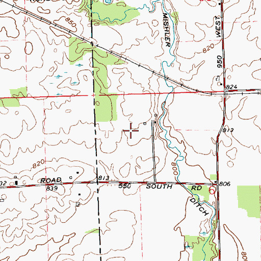 Topographic Map of Mishler Landing Strip (historical), IN