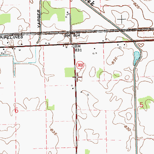 Topographic Map of The Lazy K Airport, IN