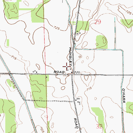 Topographic Map of Flying U Ranch Airport, IN