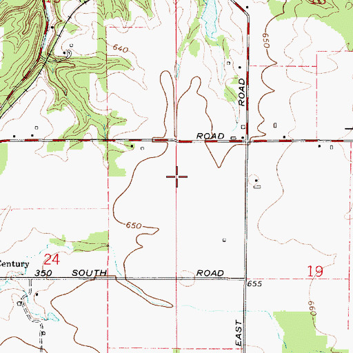 Topographic Map of Songer Airport, IN