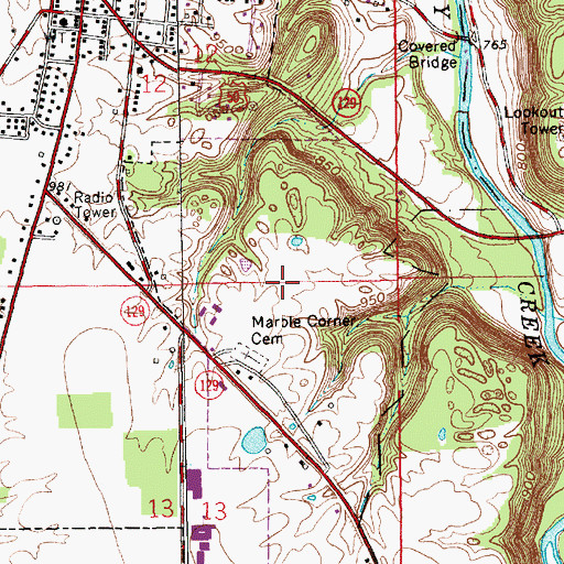 Topographic Map of Versailles Airport (historical), IN